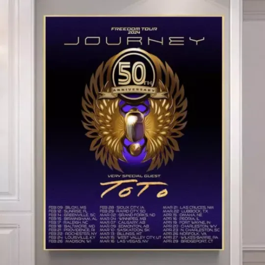 Journey Freedom Tour 2024 Poster- 2024 Concert Poster