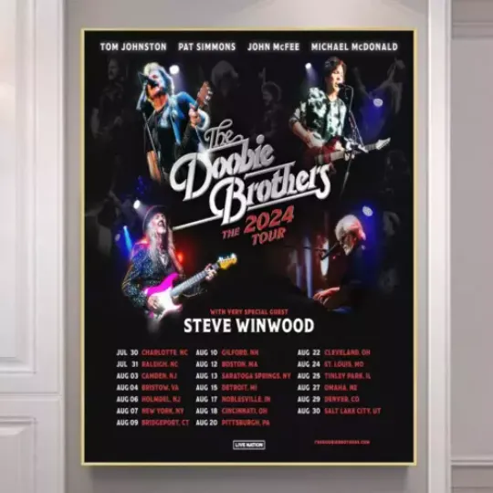The Doobie Brothers 2024 Tour Poster, 2024 Concert Poster