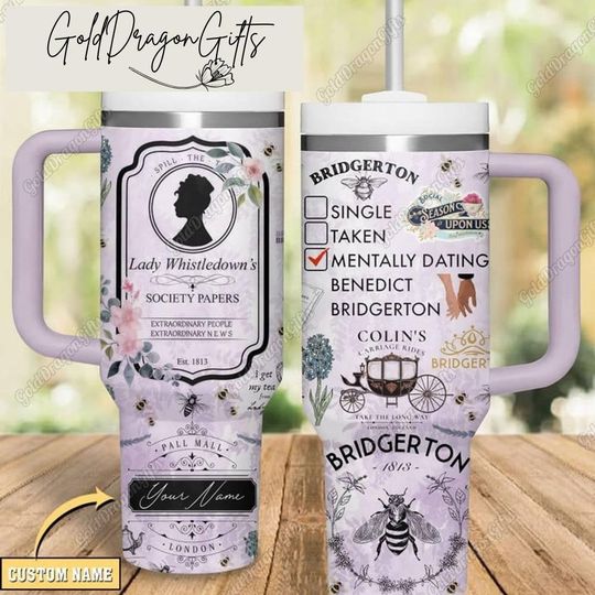 Custom Bridgerton Tumbler 40oz, Lady Whistledown Tumbler, Bridgerton TV Show Tumbler, Insulated Tumbler, Gift For Her,Movie Tumbler Cup