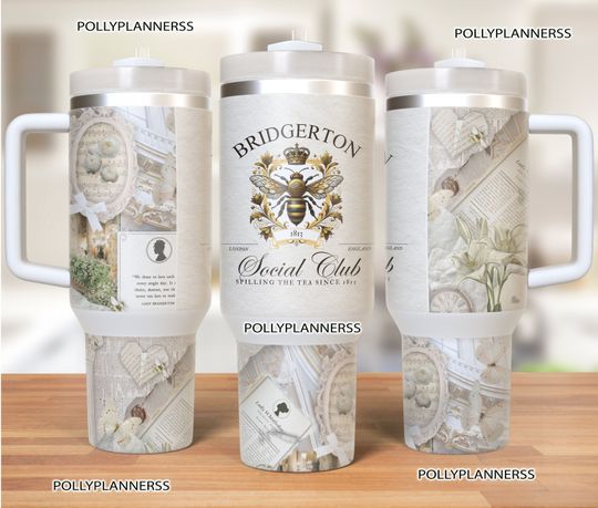 Bridgerton 40oz Tumbler Wrap Lady Whistledown Tea House Bridgerton Png  Spill The Tea Png Book Lover Png Quencher Tumbler 40oz Digital File