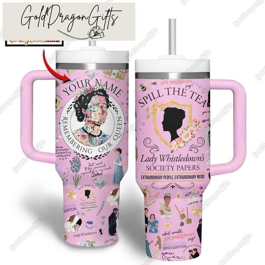 Custom Spill The Tea Tumbler 40Oz, Bridgerton Tumbler Cup, Bridgerton Movie Tumbler, Bridgerton Polin Stainless Tumbler, Movie Lovers