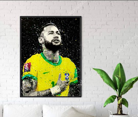 Neymar Jr Poster - Hand Painted Art Prints - Poster - Gift