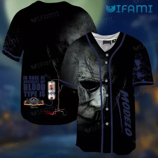 Michael Myers Modelo Blood Type Is Modelo Baseball Jersey  Shirt