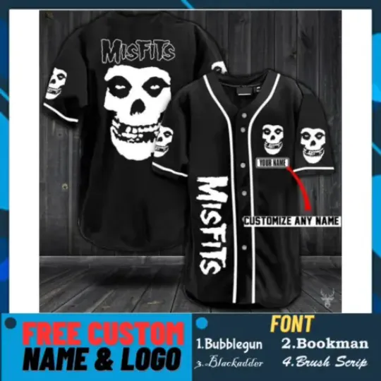 Personalized Misfits Rock Band Fan Gift Printed Jersey Shirt, Fanmade Best Gift