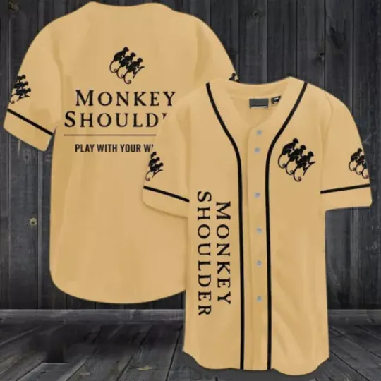 Beige-Monkey-Shoulder Whiskey Jersey Gifts For Women And Men