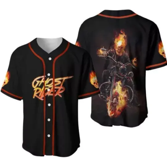 Ghost Rider Horror Movie 3D Jersey Shirt, Best Gift CANT MISS