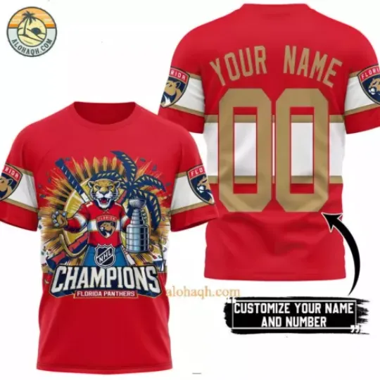 NHL Florida Panthers Stanley Cup Champions 2024 3D T-Shirt
