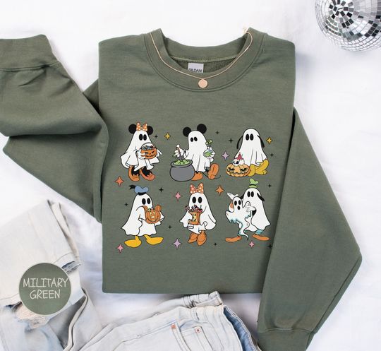 Halloween Disney Sweatshirt, Mickey and Friends Ghost Shirt, Disney Spooky