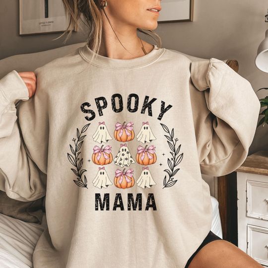 Spooky Mama Sweatshirt, Mama and Mini Shirt Gift for Halloween, Baby Halloween Outfit
