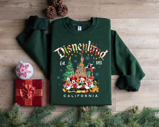 Retro Disneyland Christmas Sweatshirt, Mickey Disneyland Christmas Sweatshirt