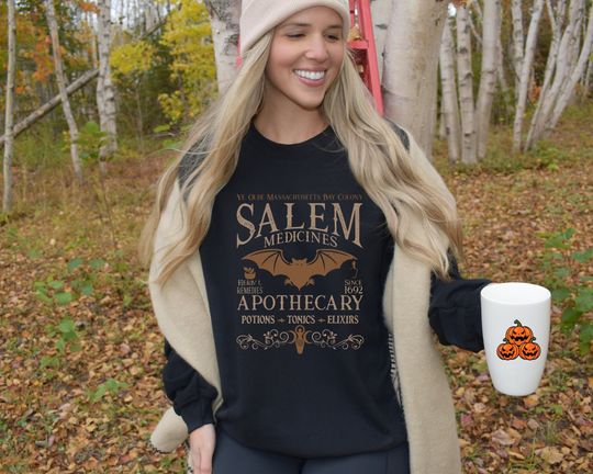 Salem Apothecary Halloween Sweatshirt, Retro Style Halloween Tee, Salem Witches Shirt