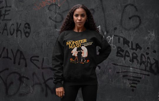 Monster Mash Vintage Halloween Sweatshirt, Unisex NuBlend Crewneck