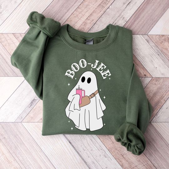 Boo Jee Ghost Sweatshirt, Halloween Crewneck, Spooky Ghost Hoodie