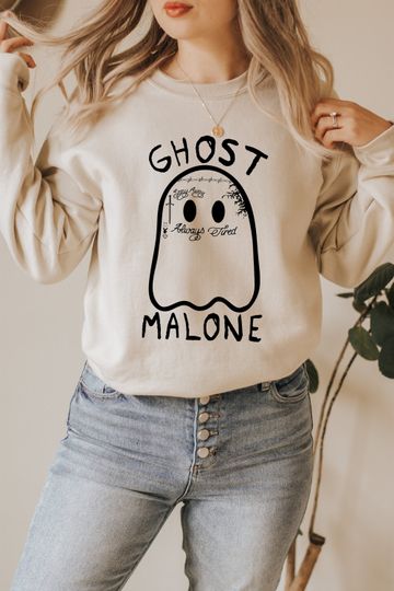 Ghost Malone Sweatshirt, Halloween Sweatshirt, Funny Halloween Crewneck