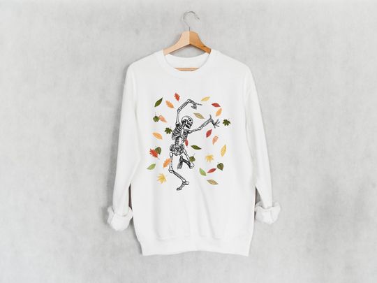 Skeleton Shirt, Skeleton Sweatshirt, Dancing Skeleton, Cute Halloween Sweatshirt