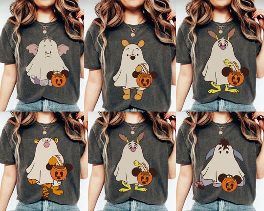 Retro Winnie The Pooh Ghost Halloween Shirt,Pooh And Friends Ghost Halloween Shirt,Disney  Halloween Shirts, Disney Halloween
