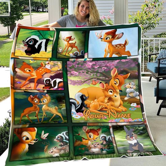Personalized Disney Bambi Plush Fleece Blanket