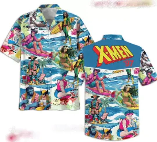 X-Men ’97 On The Beach Hawaiian Shirt Gift For Fans Short Sleeves