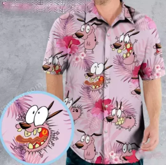 Courage The Cowardly Dog Hawaiian Shirt, Gift For Fans All Sizes