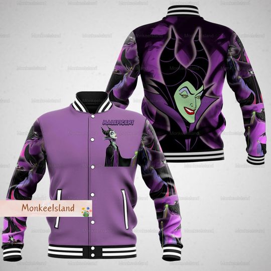 Disney Villains Baseball Jacket, Halloween Maleficent Women Jacket, Bad Witches Club