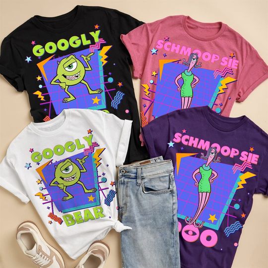 Pixar Monsters Mike Wazowski Googly Bear and Celia Schmoopsie Poo shirt, Disney Couples Matching shirt