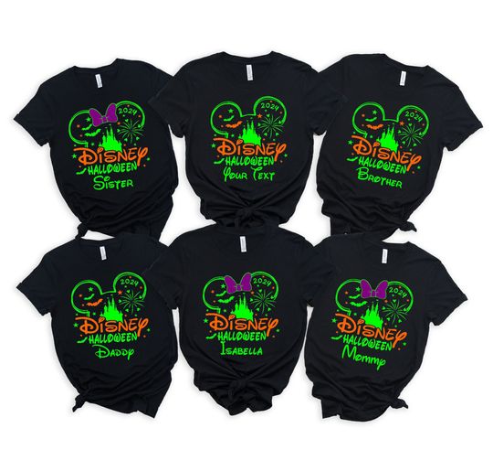 Custom 2024 Family Disney Halloween Matching Shirt, Family Vacation, Disney Trip Shirt, Halloween Disney Squad Shirt, Halloween Disneyworld