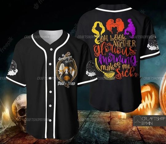 Hocus Pocus Baseball Jersey, Halloween Hocus Pocus Baseball Shirt, Horror Spooky Season Movie Jersey Shirt, Sanderson Sisters Shirt