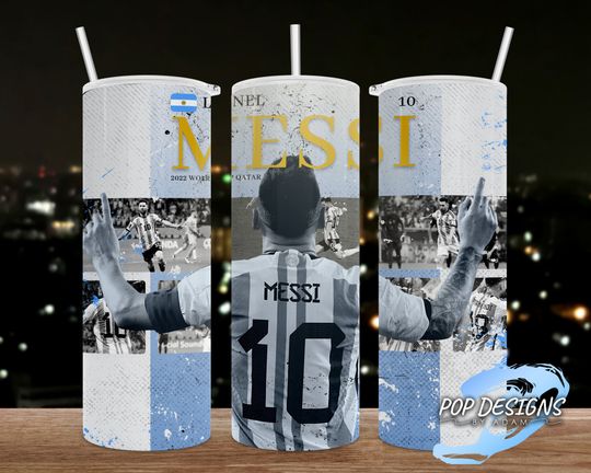 Leo Messi Inspired Tumbler, 20oz Skinny Tumbler, Straight, Lionel Argentina Tumbler
