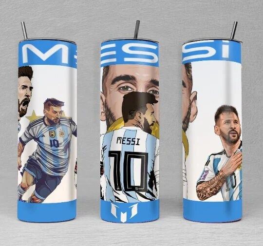 Messi Tumbler, Skinny Tumbler wrap 20 oz Tumbler messi World Cup 2022