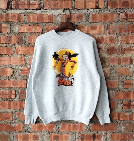 Vintage 90s Black Cat Halloween Sweatshirt Halloween Crewneck Halloween Pullover