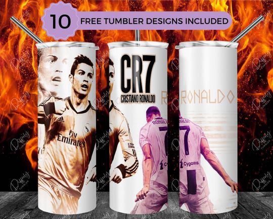 Cristiano Ronaldo 20oz Skinny Tumbler, CR7 20oz Tumbler