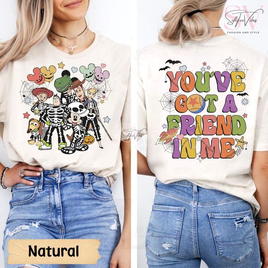 Vintage You've Got a Friend In Me Halloween Shirt, Retro Toy Story Halloween, Disneyland Skeleton, Disney Halloween, Halloween Friends shirt