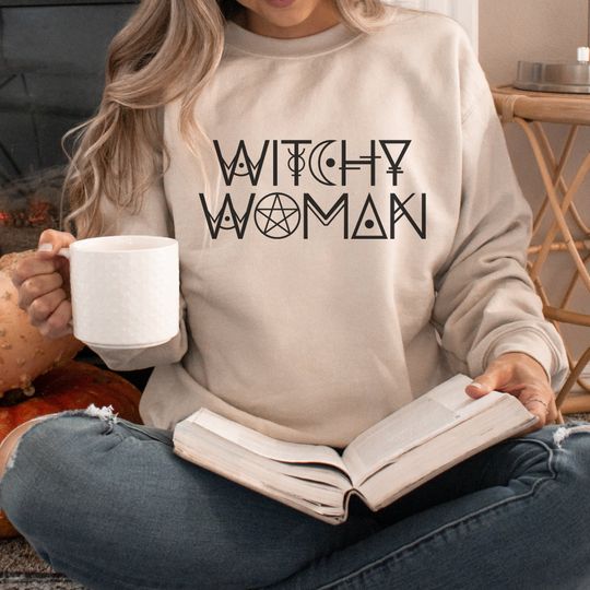 witchy woman sweatshirt, halloween sweatshirt, women's clothing, autumn sweatshirt