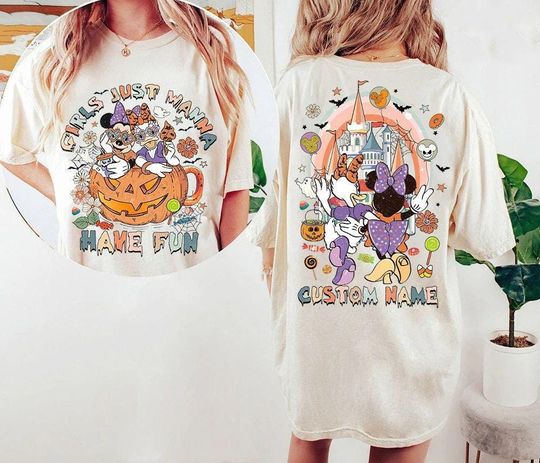 Minnie Daisy Besties Halloween Costume Double Sided Shirt, Disney Halloween Girl Matching Trip