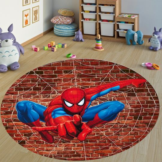 Spiderman Round Floor Pad, Spiderman Circle Rug, Spider Man Round Rug, Spider Man Circle Rug, Spiderman Rug