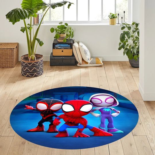 Superhero Round Floor Pad, Super Hero Rug, Super Hero Round Rug,  Spiderman Rug, Spiderman Round Rug, Spider Man Rug