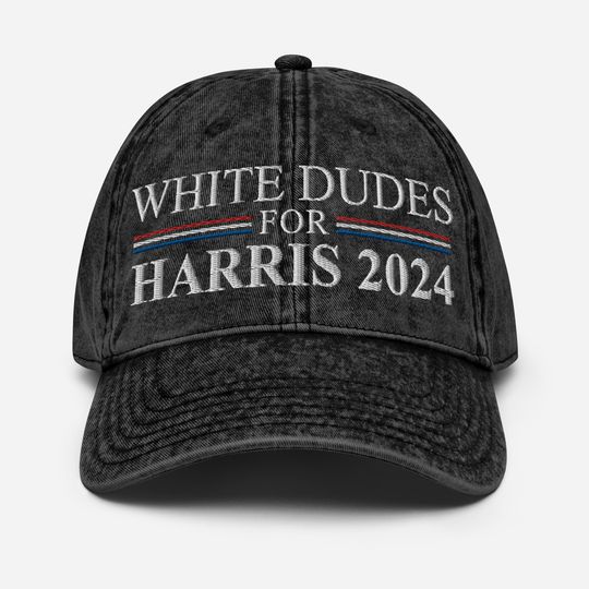 White Dudes For Harris Vintage Hat, Males For Kamala Harris Vintage Cotton Twill Cap