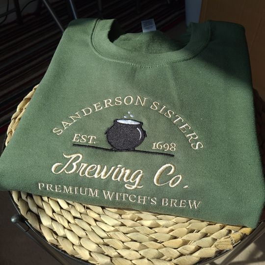 Sanderson Sisters Embroidery Sweatshirt, Halloween Brewing Co Sweatshirt