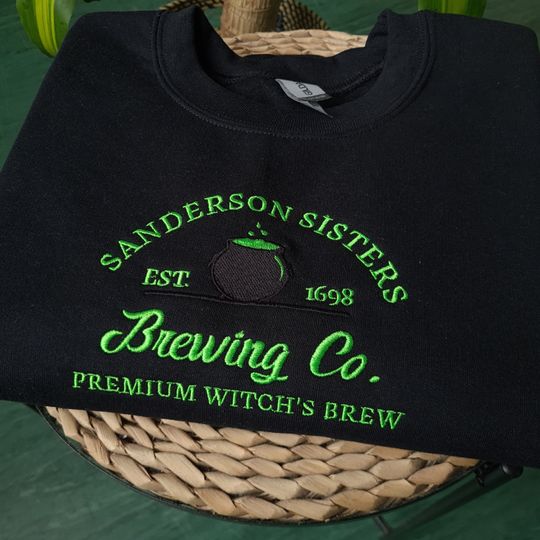 Sanderson Sisters Embroidered Sweatshirt, Vintage Halloween Sweatshirt