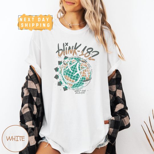B182 World Tour 2024 Shirt, Comfort Colors Retro B182 Concert Shirt, Arrow Smiley Retro Shirt, Vintage Blinks Shirt, Punk Rock Tee