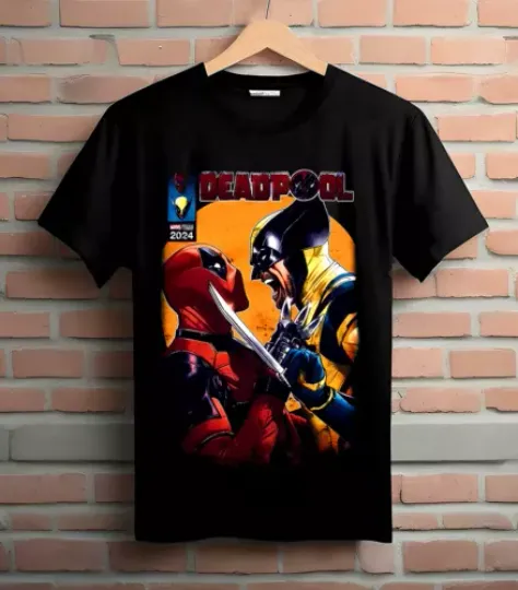 Deadpool & Wolverine Movie 2024 T-Shirt | Cotton Short Sleeve Shirt | Cartoon Movie Shirt | Best Gift For Friend