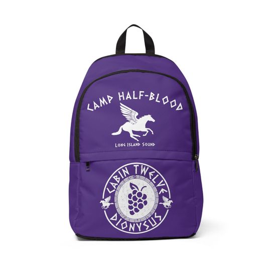 Camp Half-Blood Cabin 12 Team Colors Backpack | Dionysus | Percy Jackson | Heroes of Olympus
