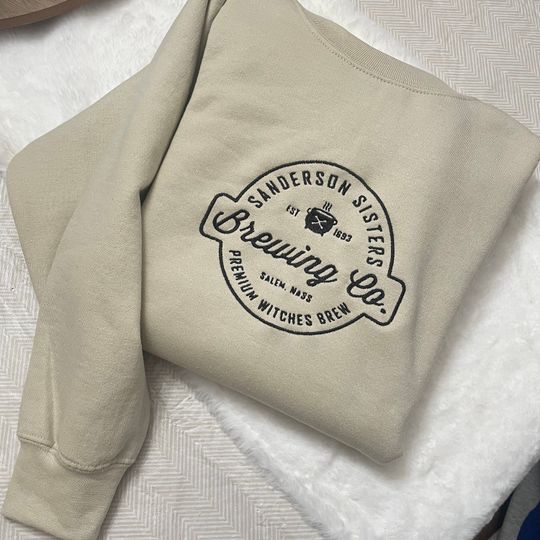 Hocus Pocus Brewing Co Sanderson Sisters Embroidered| Y2K Style Embroidered Crewneck