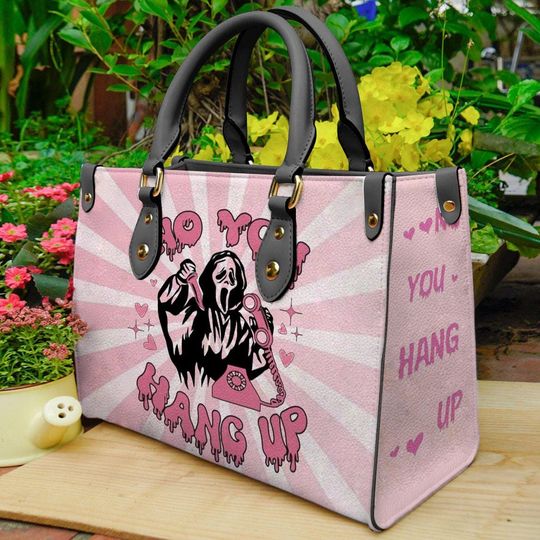 No You Hang Up Handbag, Halloween leather Tote Bag, Women Bag/Travel Bag