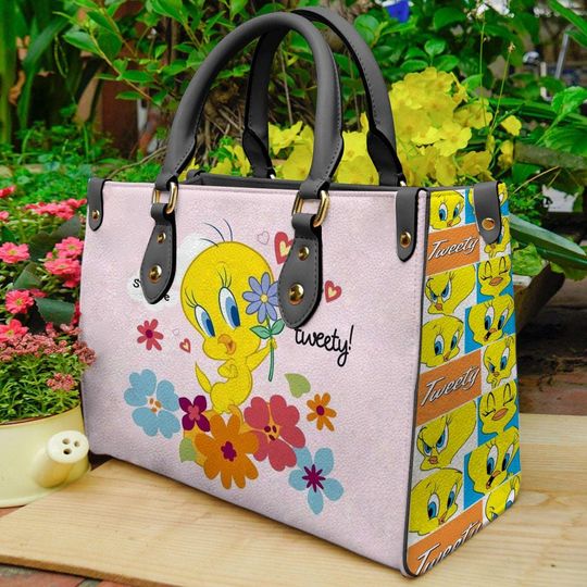 Tweety Bird Handbag, Tweety Leather Tote Bag, Women Bag/Travel Bag