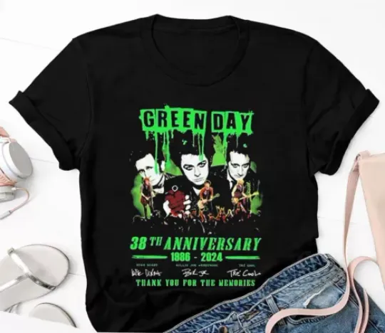 Green Day 38th Anniversary  Cotton Short Sleeve Tee | Comfortable Shirt For Men Women | All Size Available