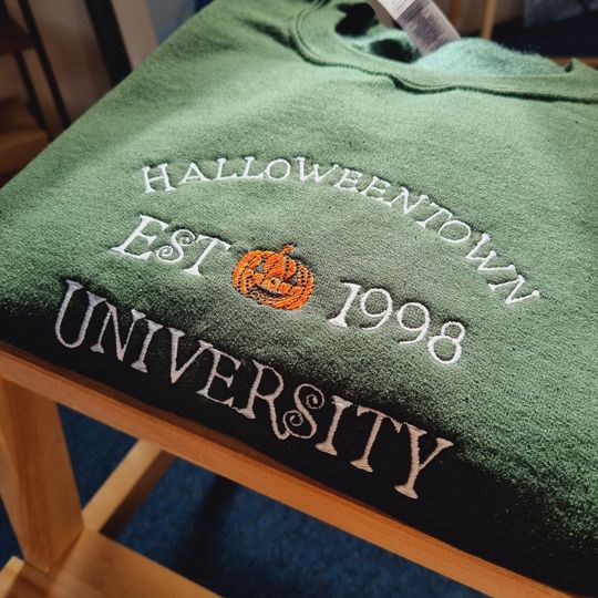 Embroidered Halloween Vintage Jumper, Halloween Sweater, Halloween Town Sweatshirt