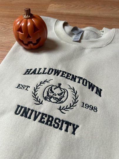 Halloweentown Embroidered Sweatshirt, Retro Halloweentown Sweatshirt