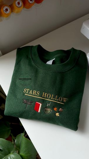 Fall Gilmore Girls Stars Hollow Connecticut Embroidered Sweatshirt