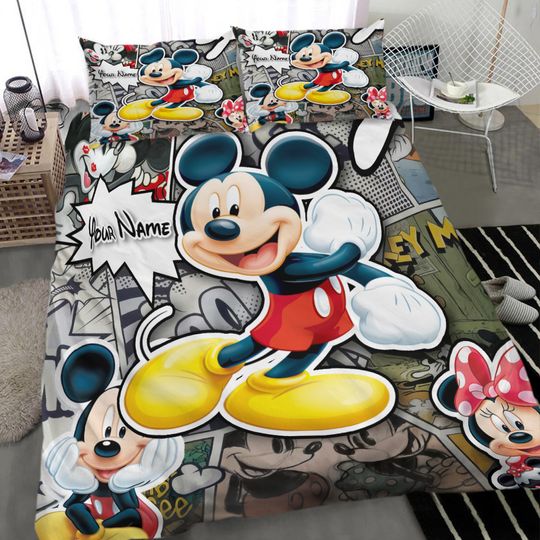 Personalized Disney Mickey Mouse Bedding Set
